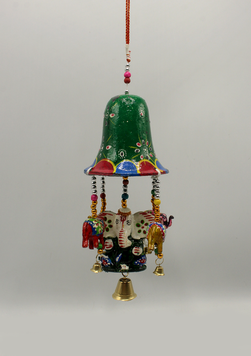 Green Ganesha Bell Wind Chimes