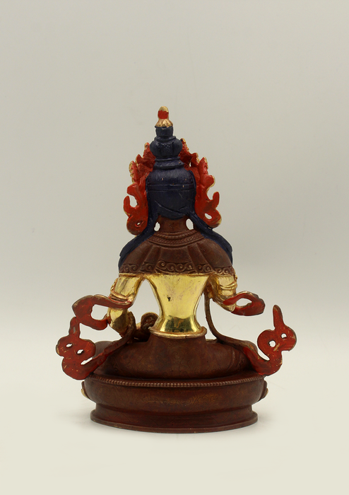 Partly Gold Plated Vajrasattva Statue 5.5" H