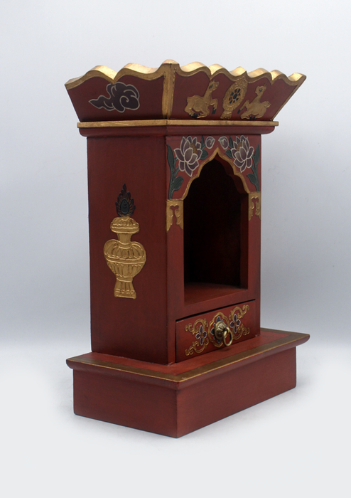 Handpainted Tibetan Wooden Shrine Altar Box