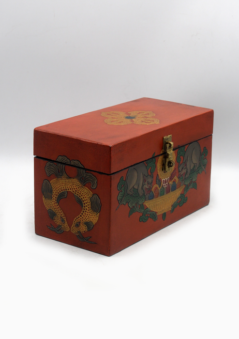 Handpainted Double Dorjee Tibetan Wooden Box