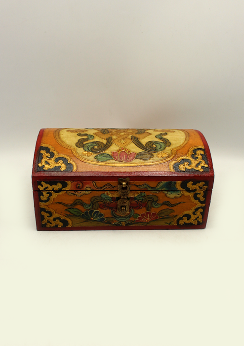 Handpainted Tibetan Wooden Endless Knot Optical Box