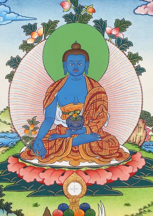 Medicine Buddha  Deity Thangka Painting