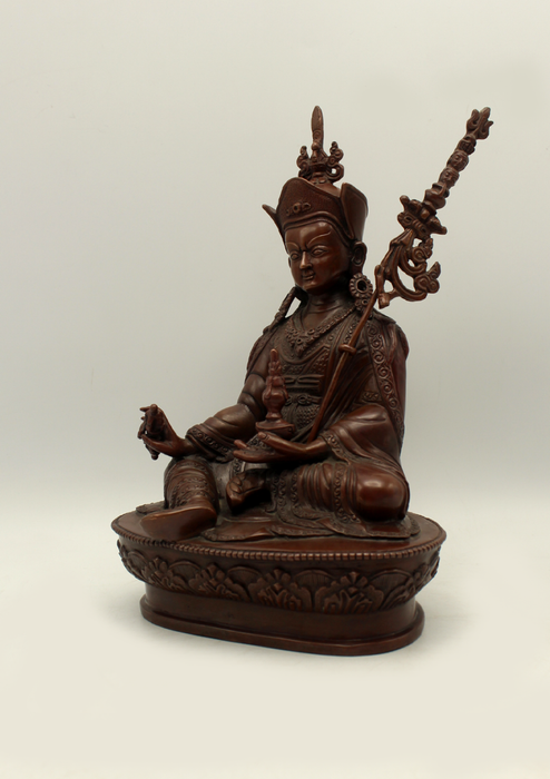 Copper Guru Padmasambhava Statue  9"H