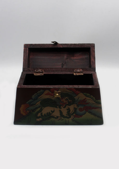 Handpainted Tibetan  Snow Lion Jewelry Box