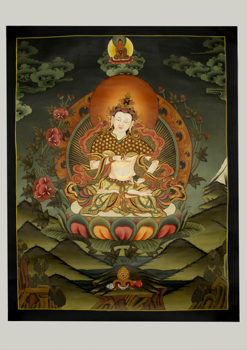 Vajrasattva Thangka Painting Oil Varnished