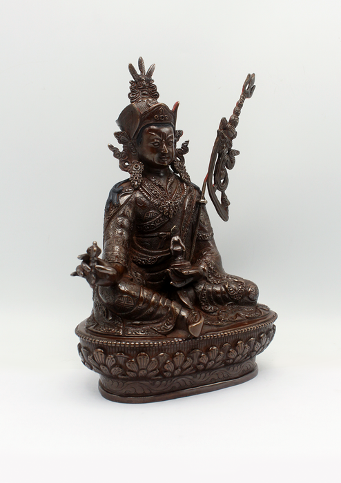 Copper Guru Padmasambhava Statue 9.5"H