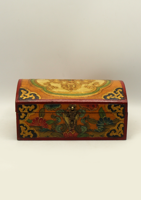 Handpainted Tibetan Wooden Double Dorjee Optical Box