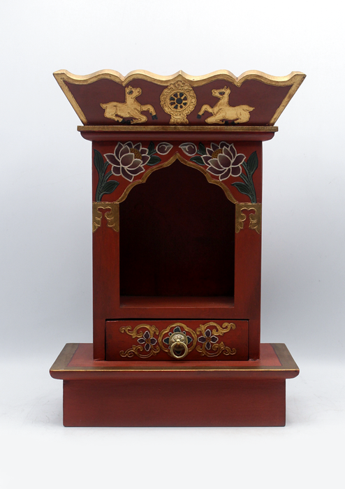 Handpainted Tibetan Wooden Shrine Altar Box