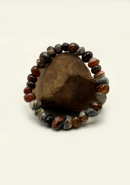 Earthy Jade Mix Beads Mala Bracelet