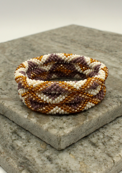 Golden Purple Star Nepalese Roll on Bracelet