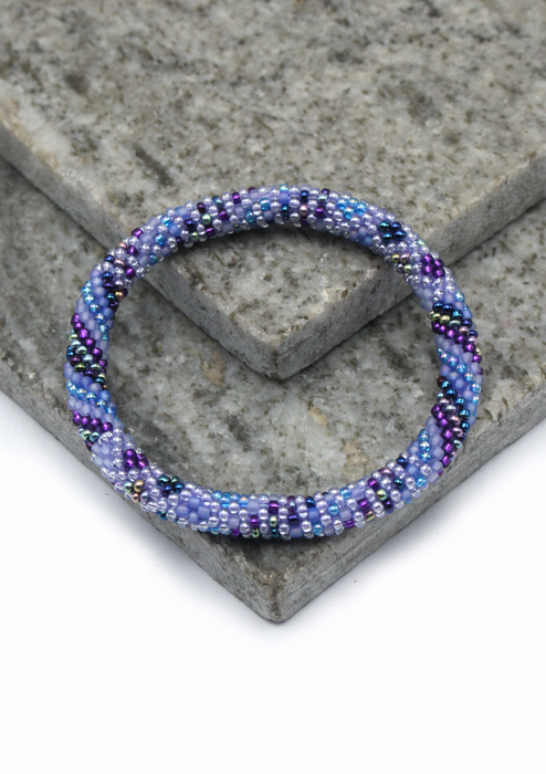 Roll on Beads Purple Blue Bracelet