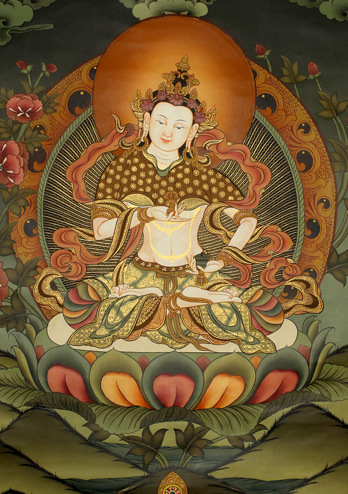 Vajrasattva Thangka Painting Oil Varnished