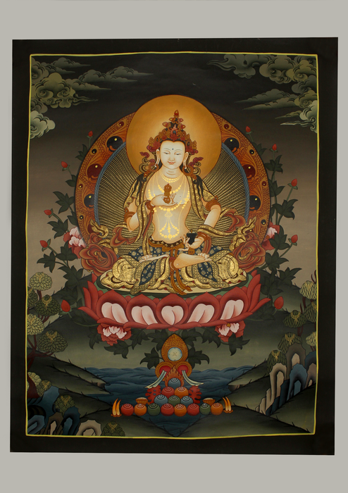 Vajrasattva Thangka Painting Oil Varnished