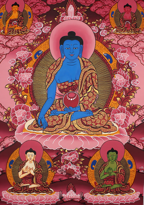 Medicine Buddha Thangka Painting