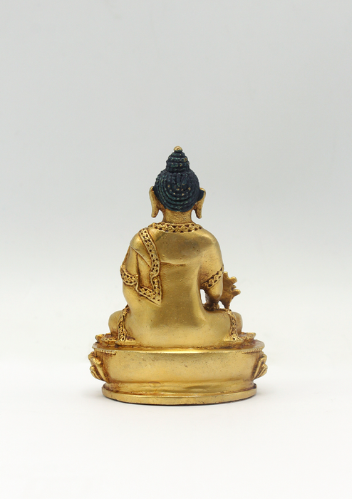 Gold Plated Medicine Buddha Statue 3"H