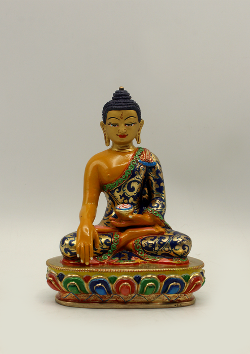 Masterpiece   Goldplated Hand  Painted Shakyamuni Buddha Statue 5"H