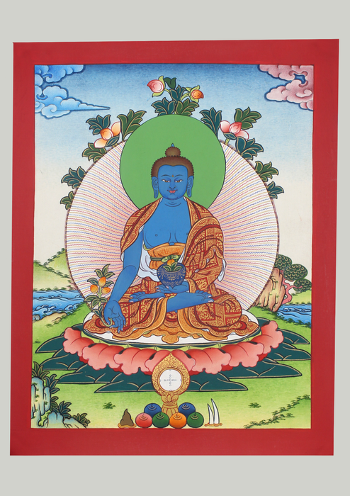 Medicine Buddha  Deity Thangka Painting