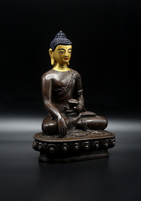 Copper Shakyamuni Buddha Statue 7"H