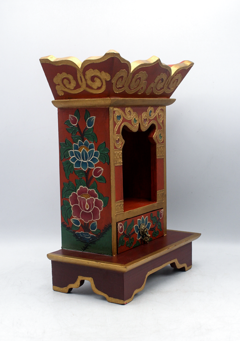 Handpainted Tibetan Wooden Shrine Altar Box