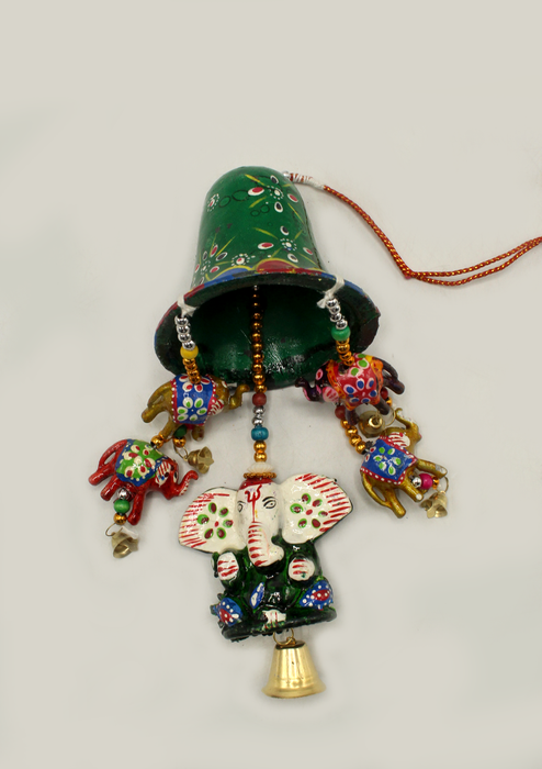 Green Ganesha Bell Wind Chimes