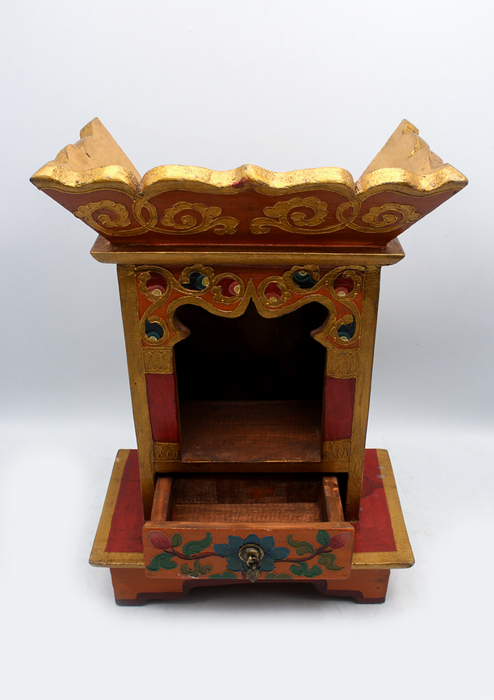 Handpainted Tibetan Wooden Shrine Altar Box