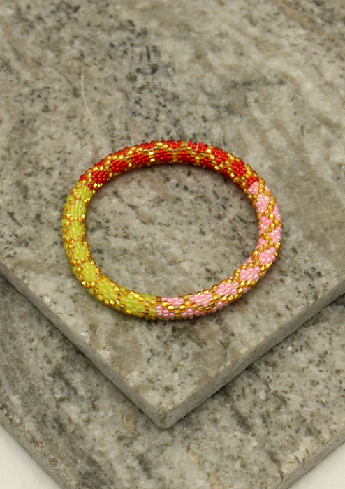 Diva Gold Stripes Nepalese Roll on Bracelet