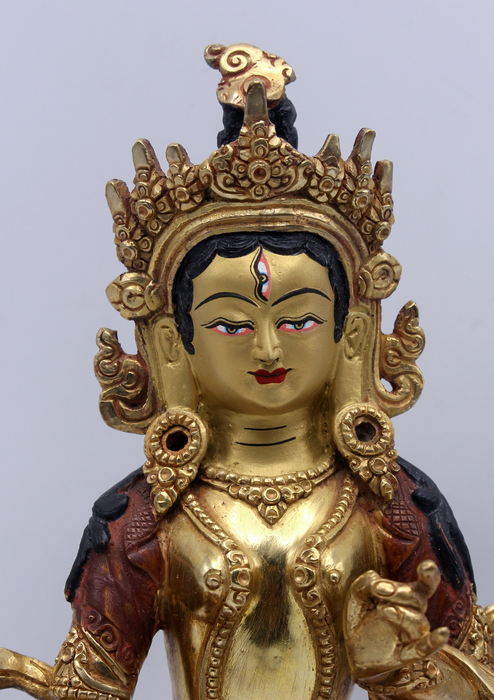 Partly Gold Plated Copper Chatra Tara 8.5" H