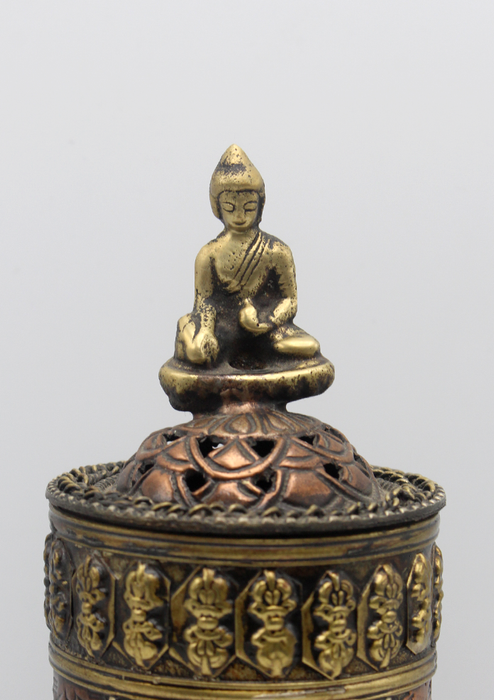 Vertical Buddha Copper Incense Holder