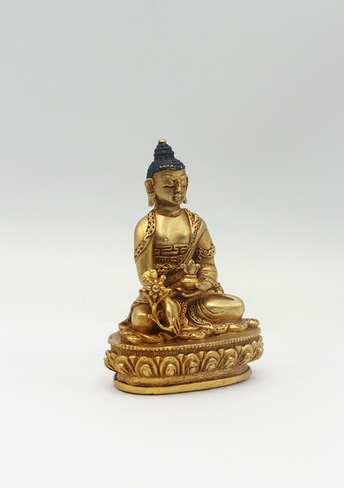 Gold Plated Medicine Buddha Statue 3"H