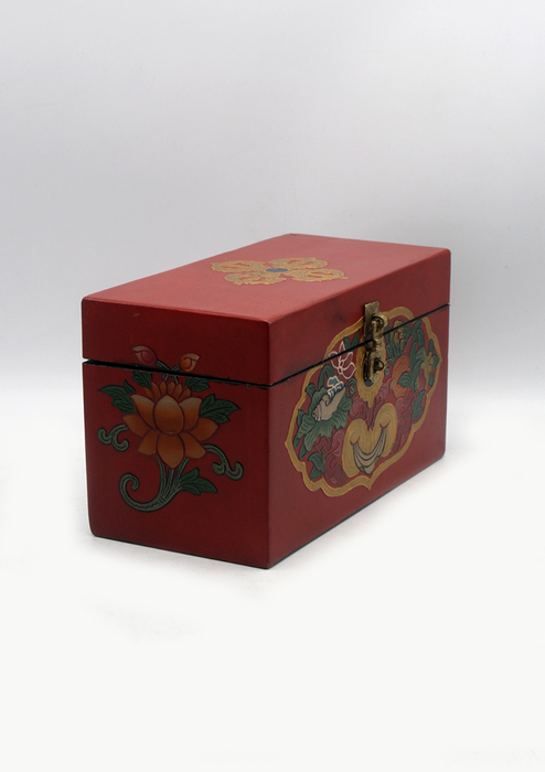 Handpainted Double Dorjee Tibetan Wooden Box