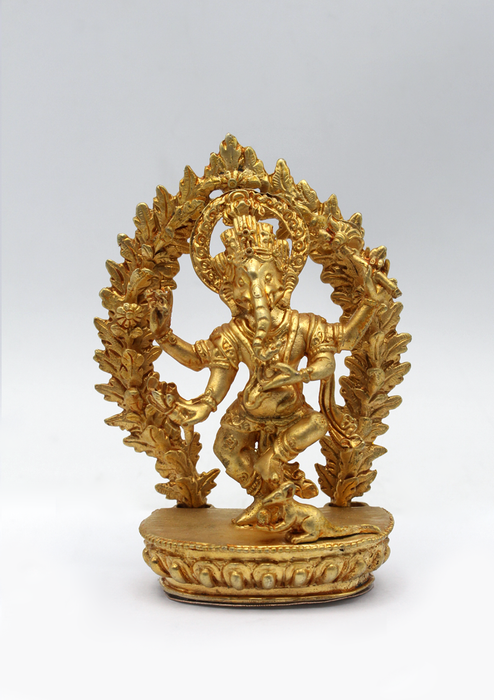 Gold Plated Ganesha Statue 4"H