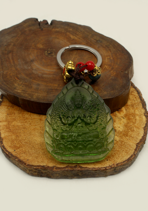 Buddhist Deity Glass Resin Key Chain