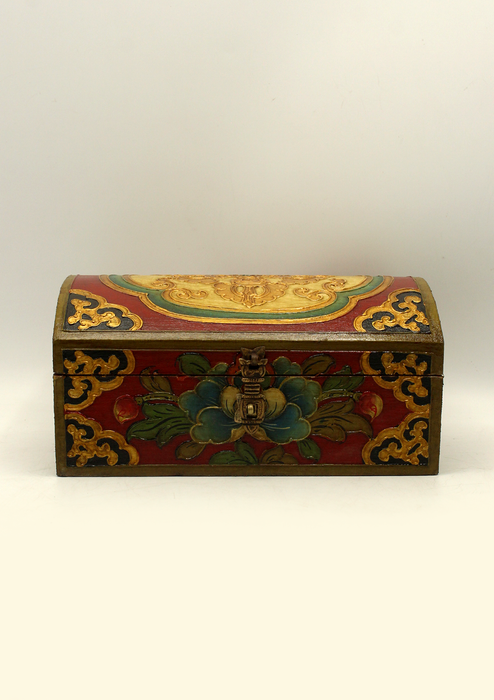 Handpainted Tibetan Wooden Double Dorjee Optical Box