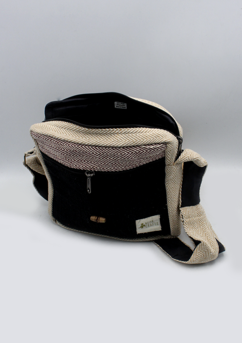 Multi zipper Hemp Passport Travel Bag