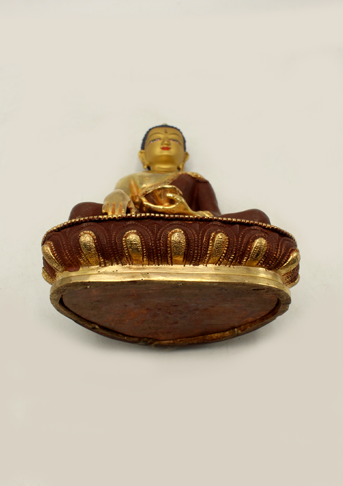 Partly Gold Plated Shakyamuni Buddha Statue 5"H