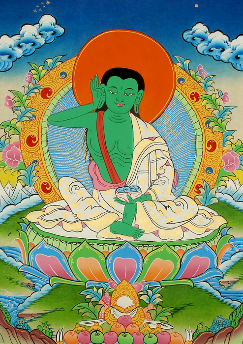 Milarepa  Seated  on  Lotus Thangka Painting