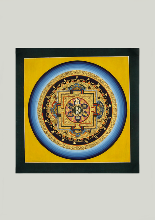 Om Mani Mandala Tibetan Thangka Painting