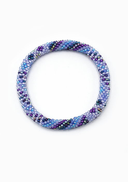 Roll on Beads Purple Blue Bracelet