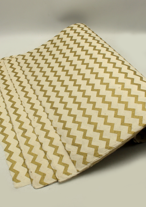 Zigzag Printed Lokta Gift Wrapping Paper