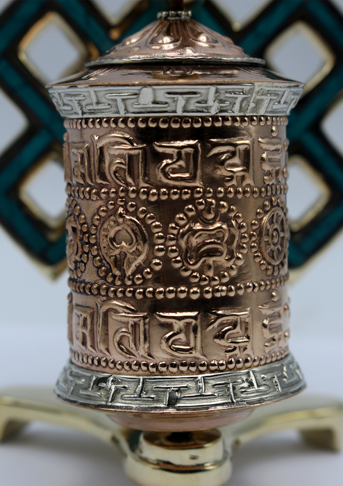 Tibetan Prayer Wheel Endless Knot Wall Mounting