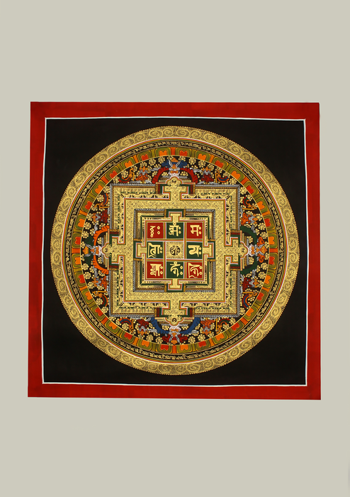 Kalachakra Mantra Mandala Tibetan Thangka Painting