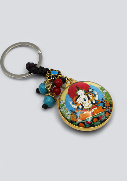 Green Tara Chenrezig   Kalachakra   Buddhist Key Chain