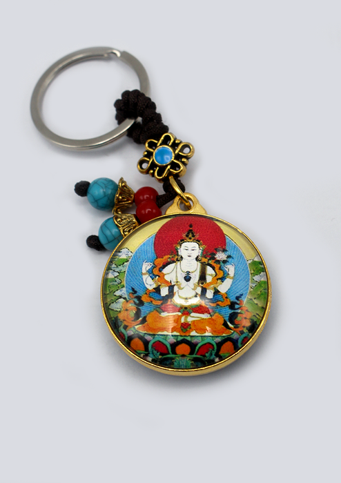 Green Tara Chenrezig   Kalachakra   Buddhist Key Chain