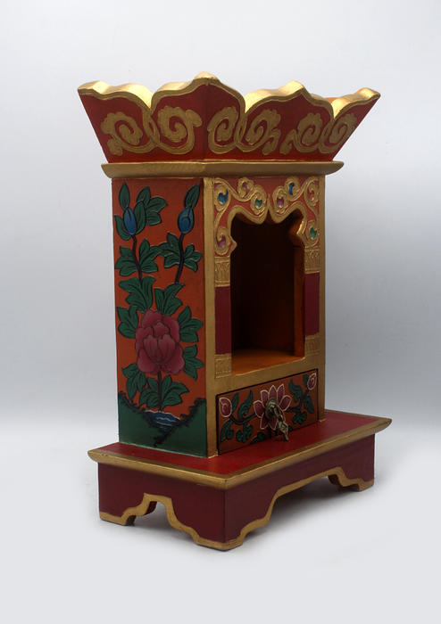 Handpainted Tibetan Wooden Shrine Altar Box