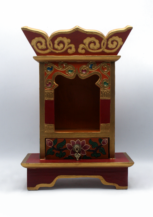 Handpainted Tibetan Wooden Shrine Altar Box