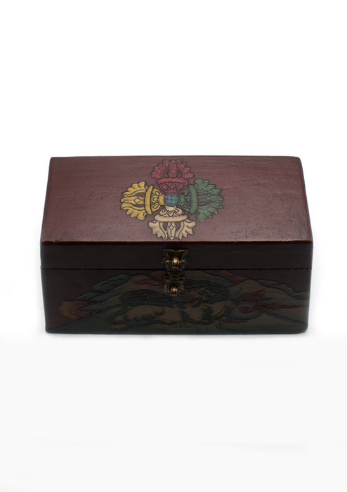 Handpainted Tibetan  Snow Lion Jewelry Box