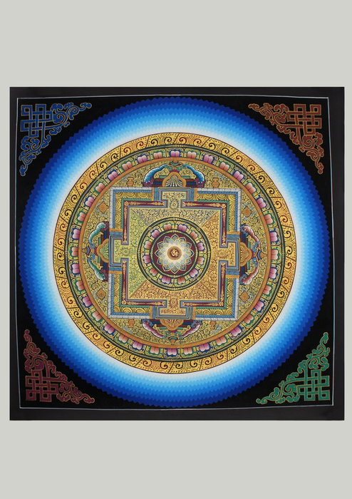 OM  Cosmic Mandala Endless Knot Thangka Painting