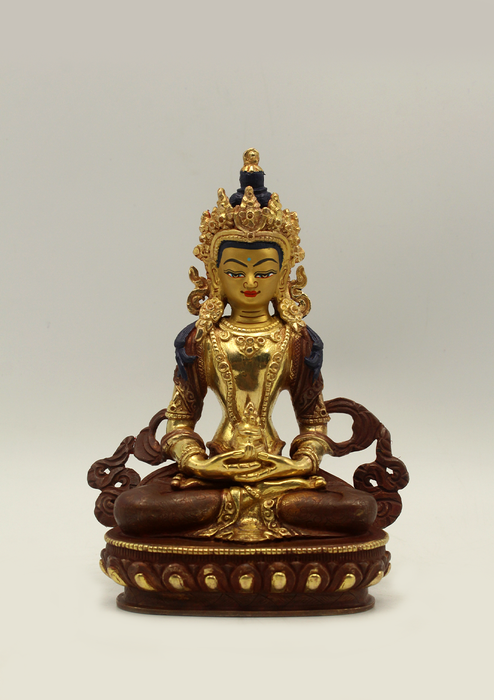 Partly Gold Plated Aparmita Statue 5.5" H