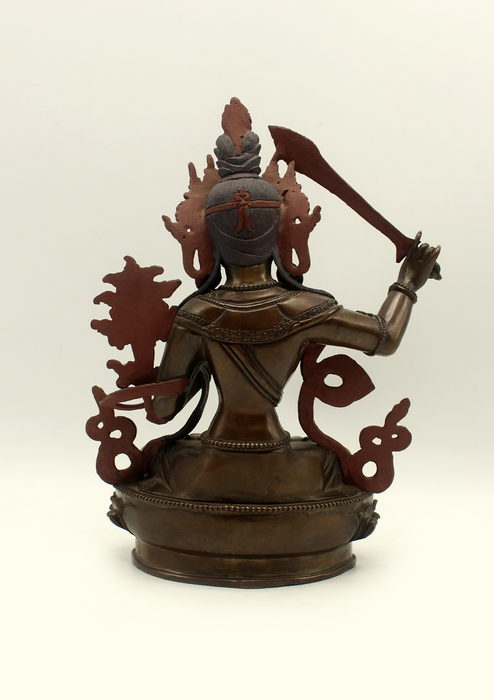 Copper  Fine  Arts Manjushri Statue 8.5" H