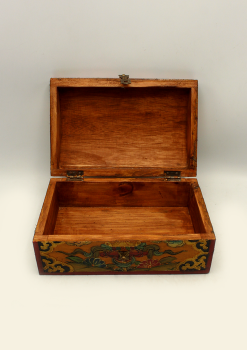 Handpainted Tibetan Wooden Endless Knot Optical Box